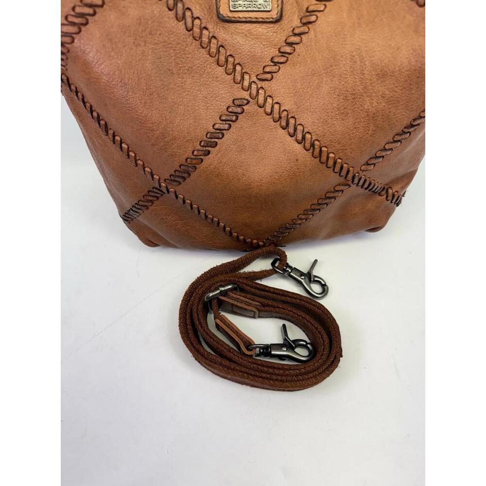 Spikes & Sparrow Brown Leather Hobo Bag Whipstitch Crossbody Handbag Slouchy - Picture 3 of 9